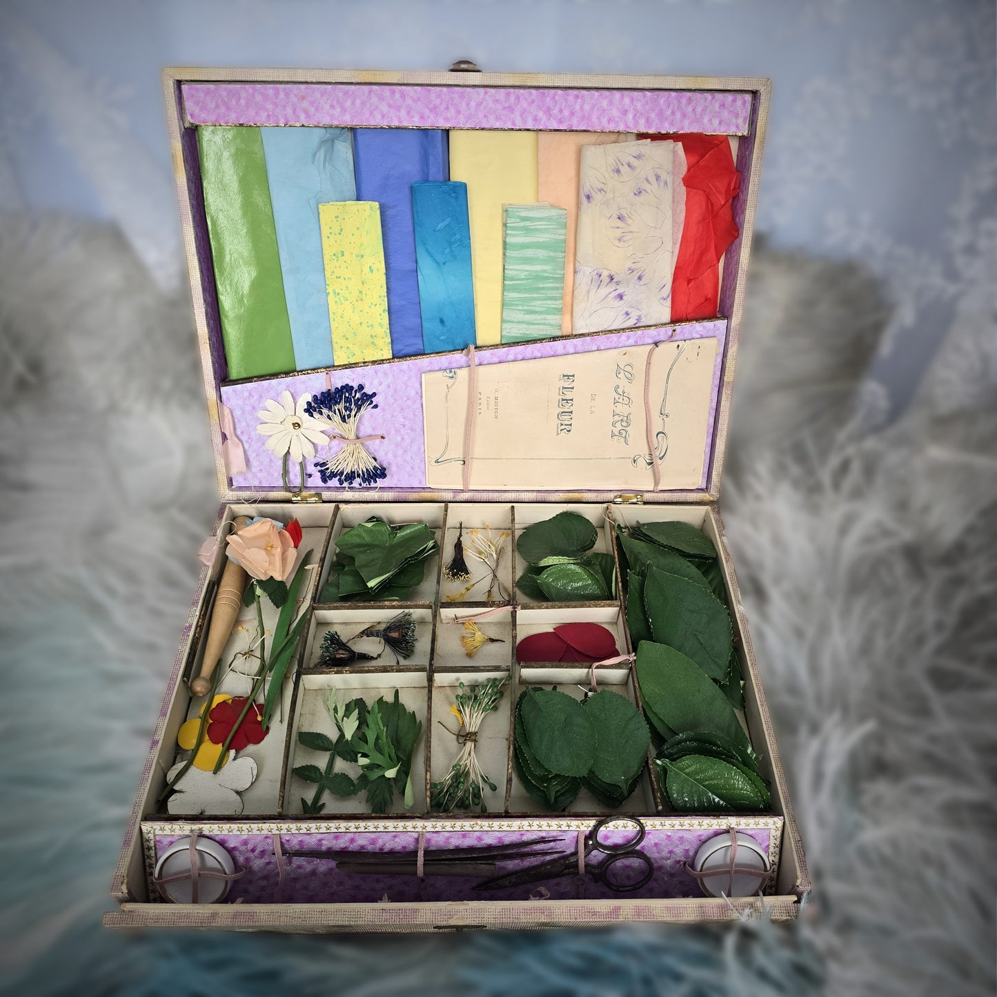 1900s rare French flower-making kit