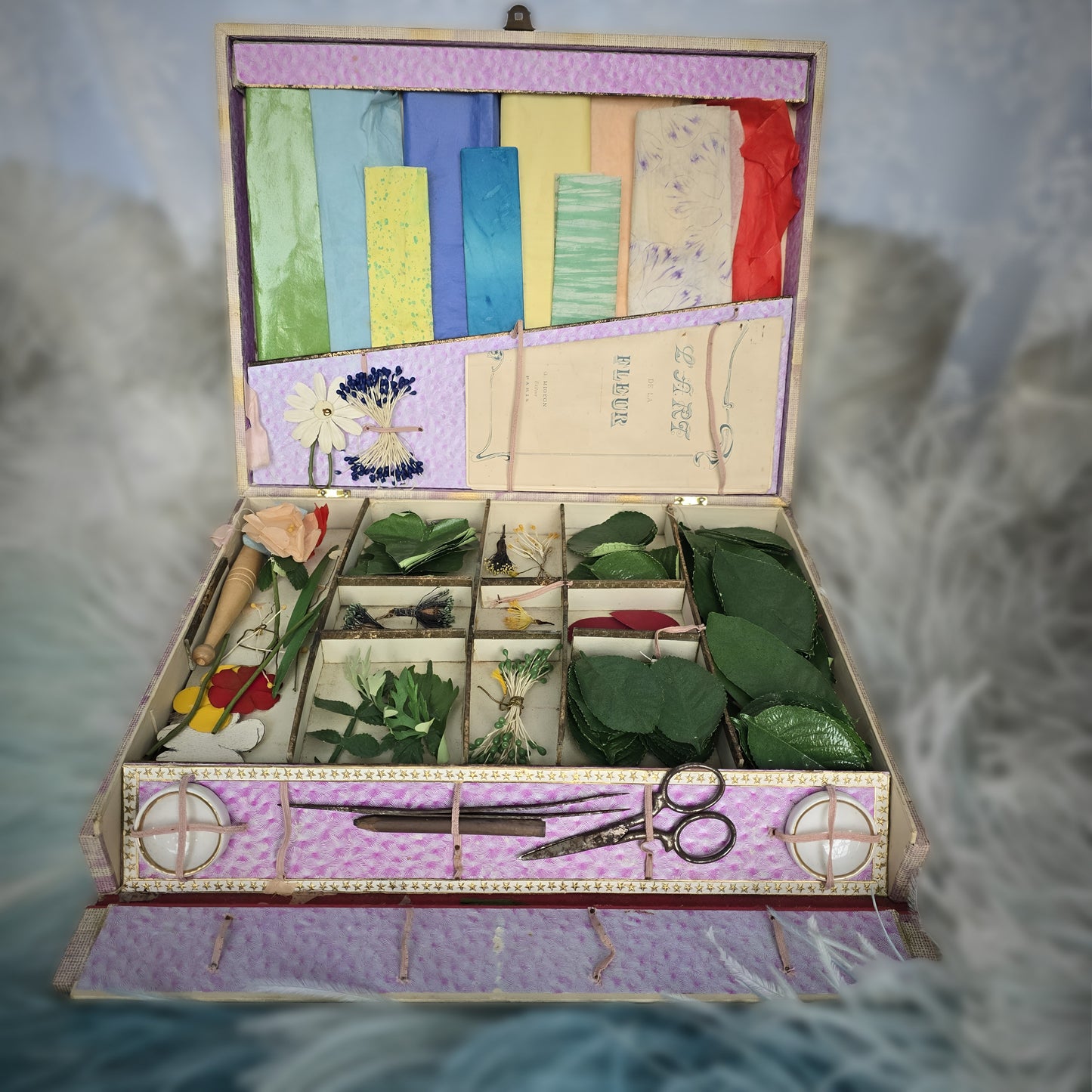 1900s rare French flower-making kit