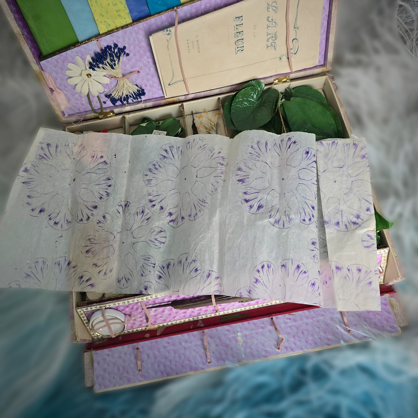 1900s rare French flower-making kit