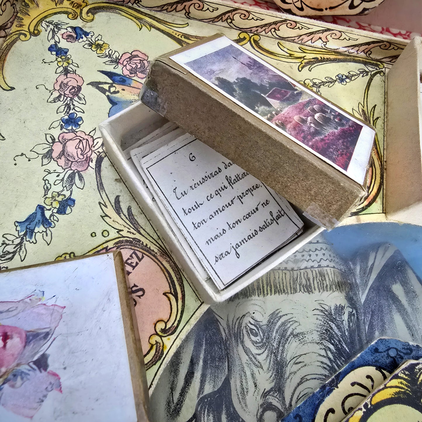 1913 Rare fortune-telling Game Board "The White Elephant"