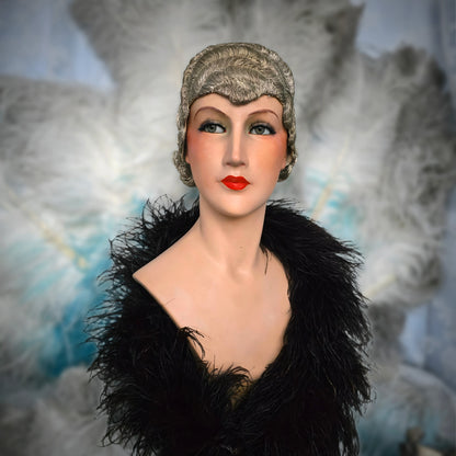 Exquisite 1930s Art Deco Chalkware Bust