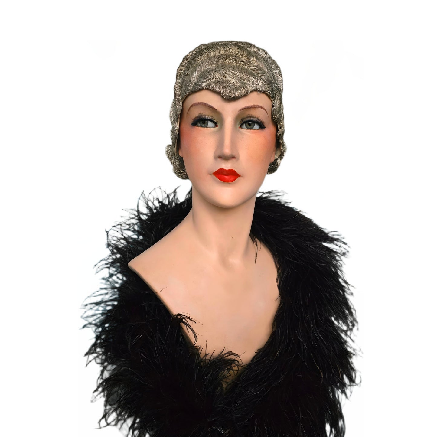 Exquisite 1930s Art Deco Chalkware Bust