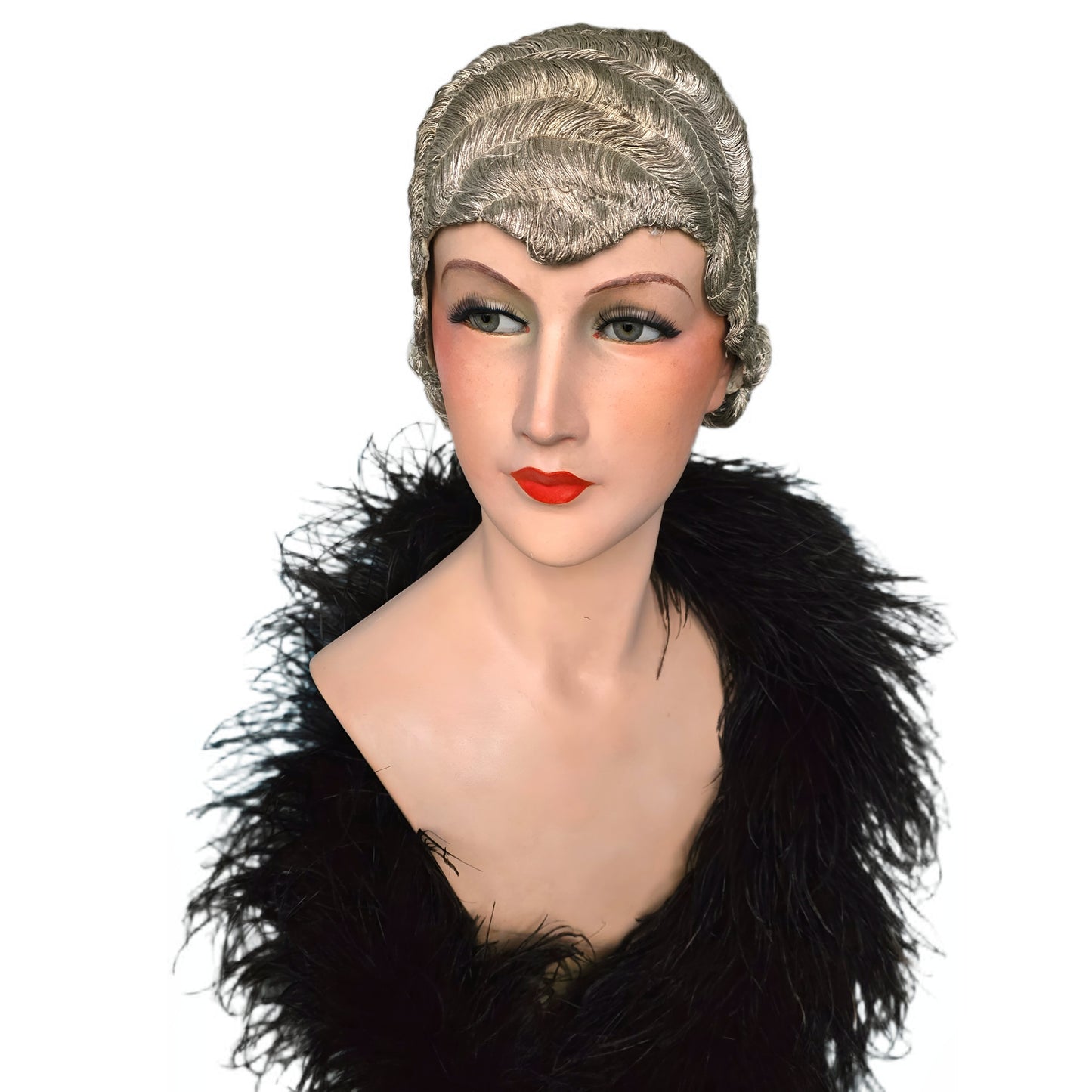 Exquisite 1930s Art Deco Chalkware Bust