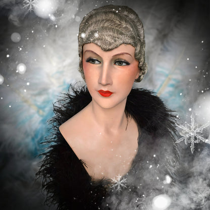 Exquisite 1930s Art Deco Chalkware Bust