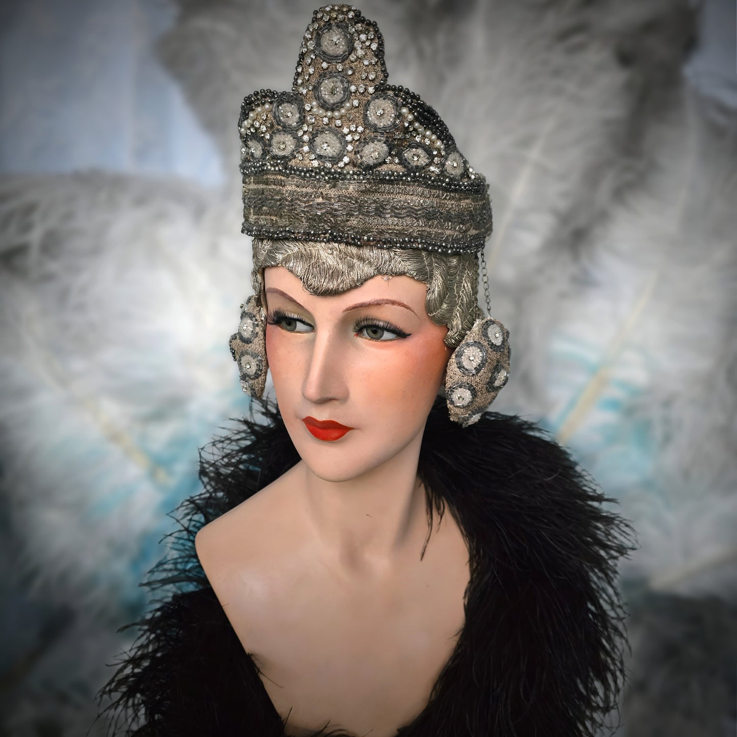 Exquisite 1930s Art Deco Chalkware Bust