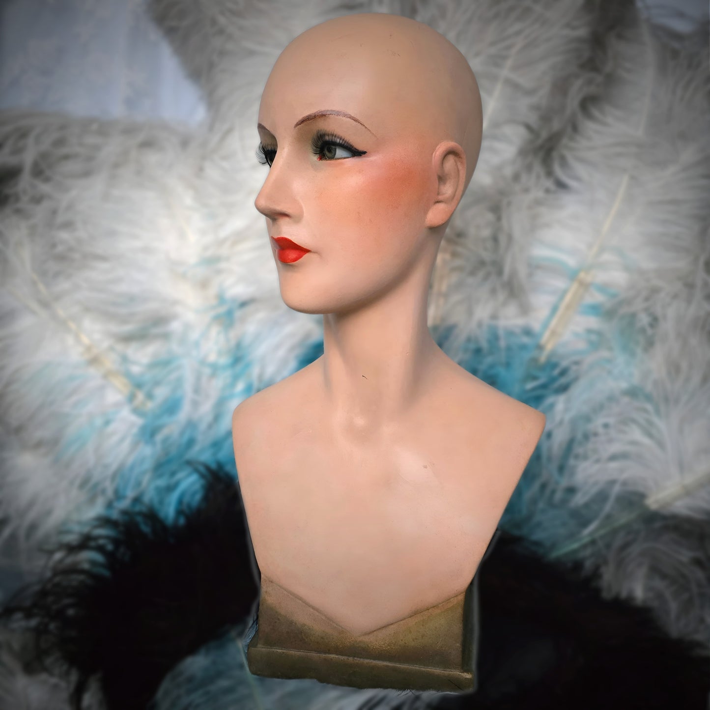 Exquisite 1930s Art Deco Chalkware Bust