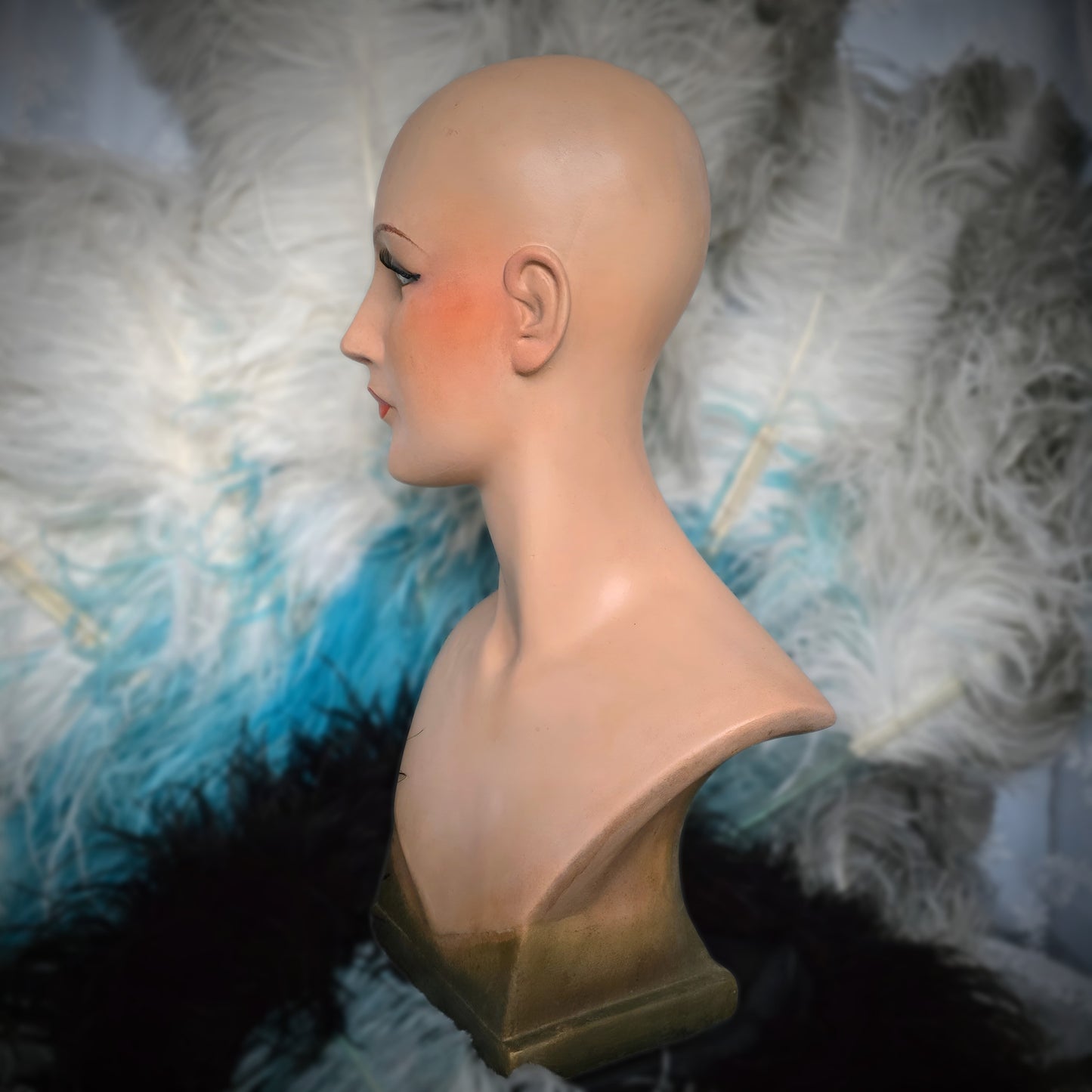 Exquisite 1930s Art Deco Chalkware Bust