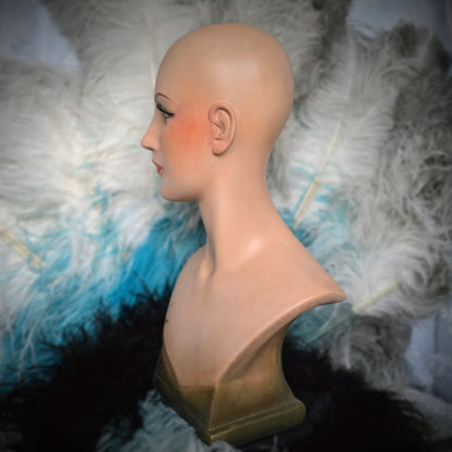 Exquisite 1930s Art Deco Chalkware Bust