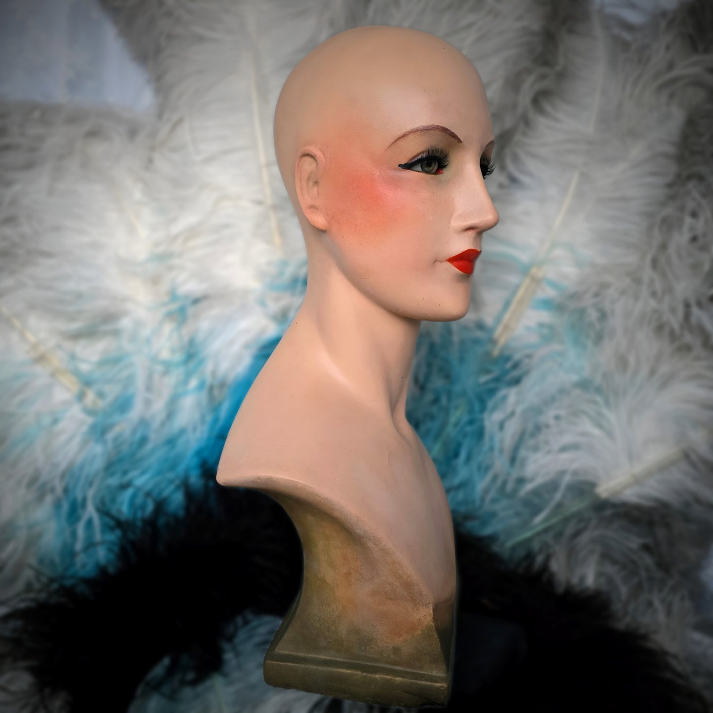 Exquisite 1930s Art Deco Chalkware Bust