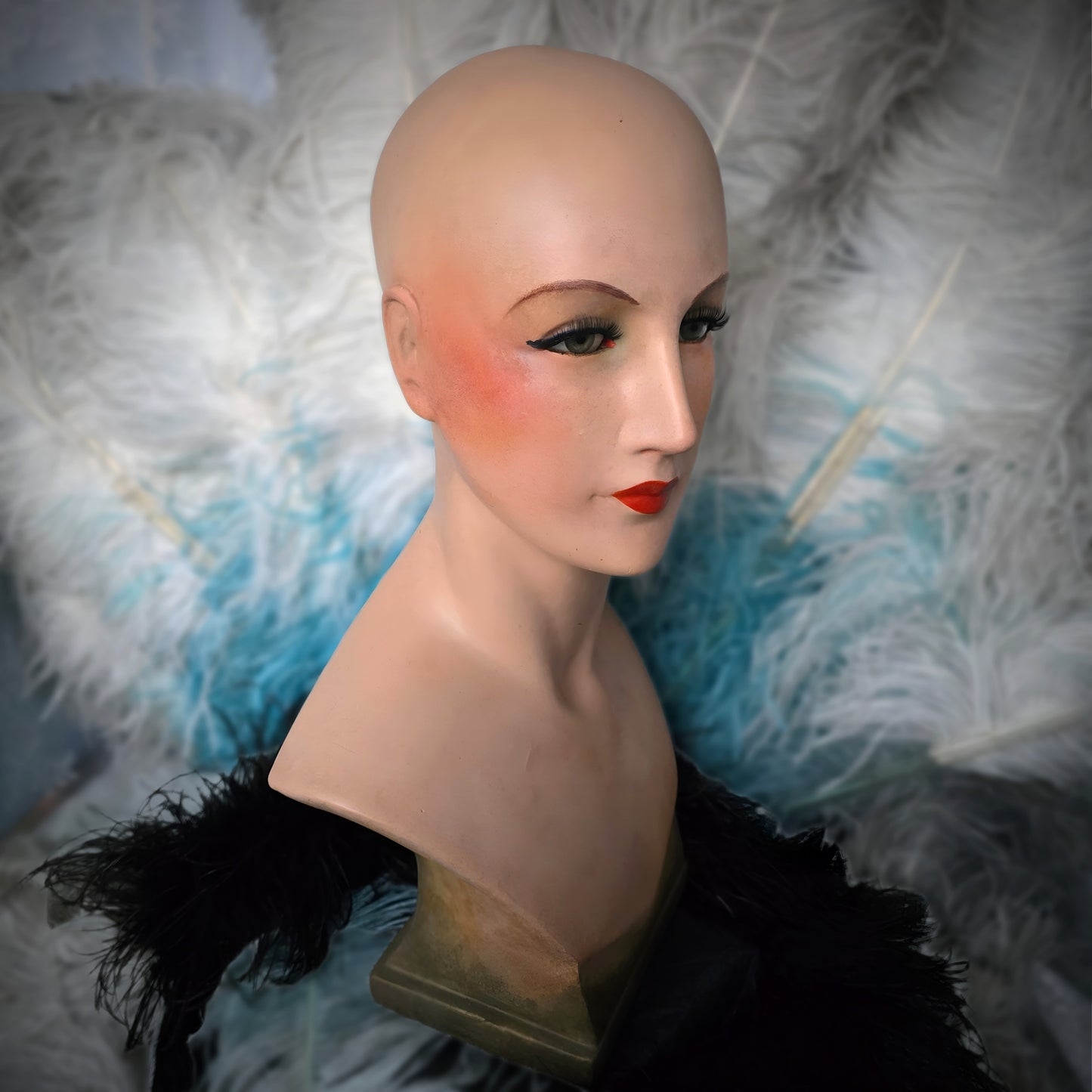 Exquisite 1930s Art Deco Chalkware Bust