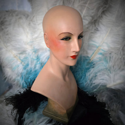 Exquisite 1930s Art Deco Chalkware Bust