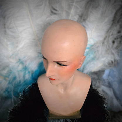 Exquisite 1930s Art Deco Chalkware Bust