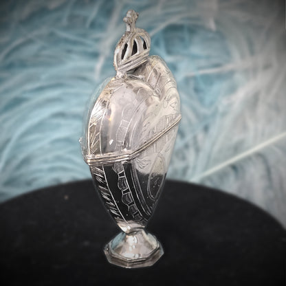 Rare Scandinavian Silver Heart Vinaigrette (Hovedvandsæg)