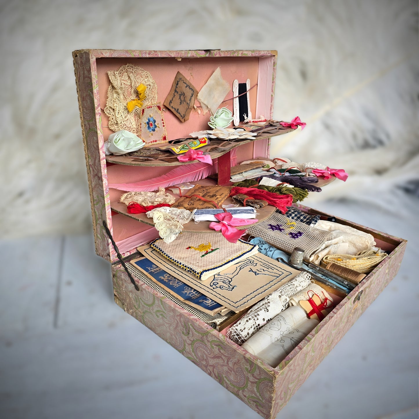 Antique French Child’s Mercerie Sewing Box