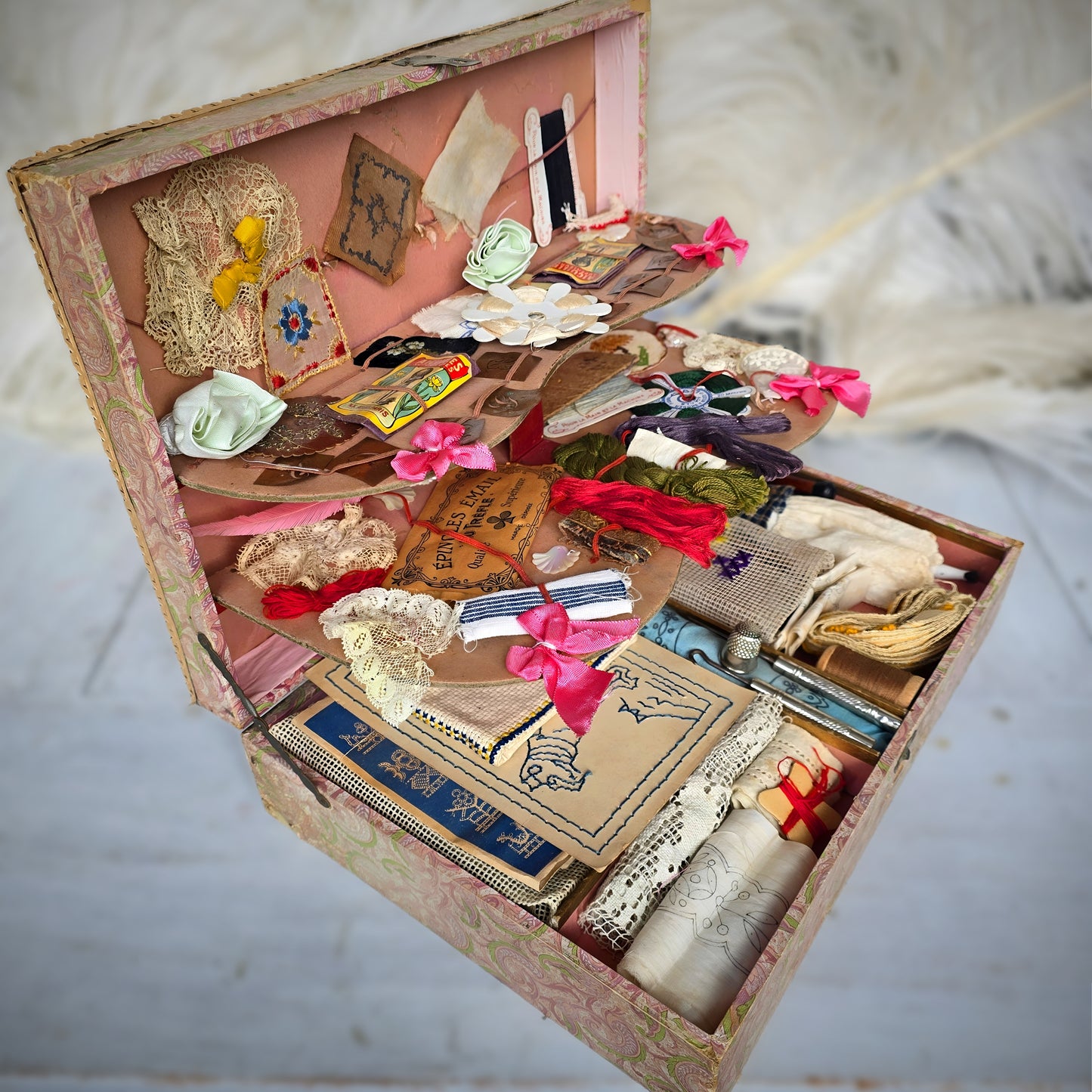 Antique French Child’s Mercerie Sewing Box