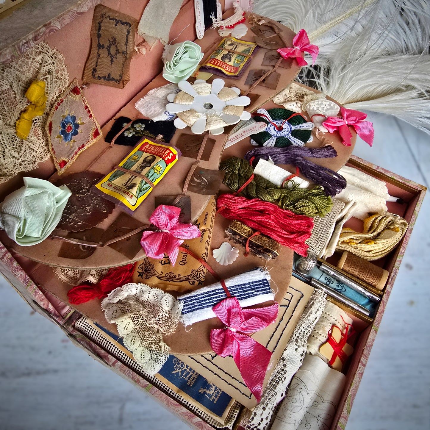 Antique French Child’s Mercerie Sewing Box