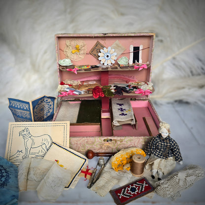 Antique French Child’s Mercerie Sewing Box