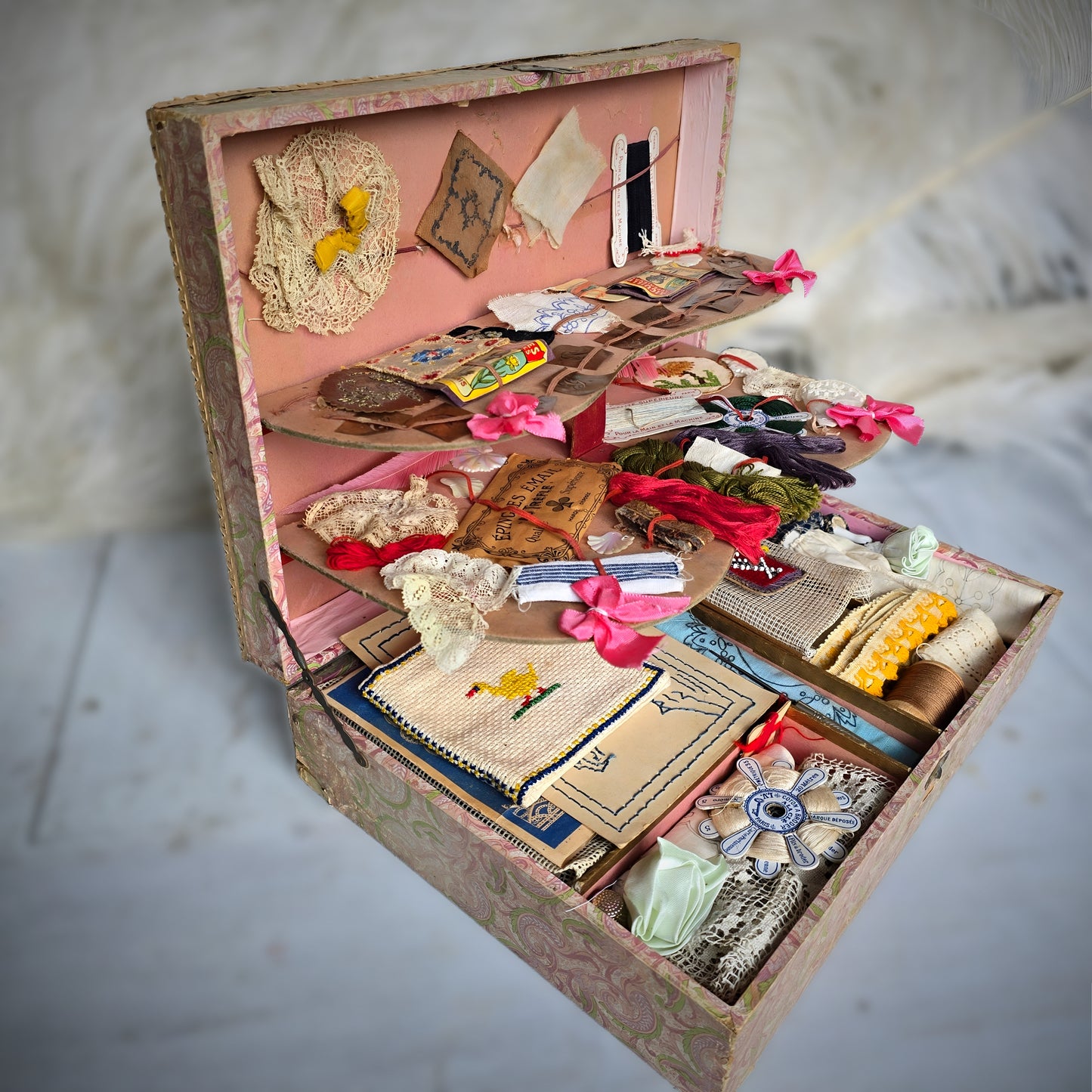 Antique French Child’s Mercerie Sewing Box