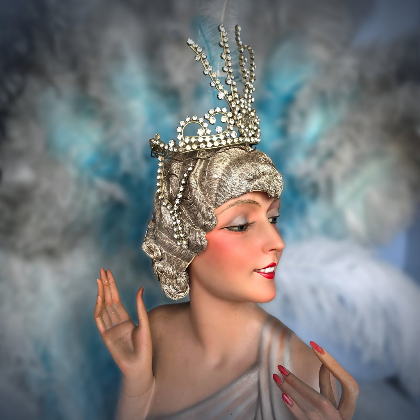 Rare Early 1900s Lido Paris Rhinestone Stage Headdress