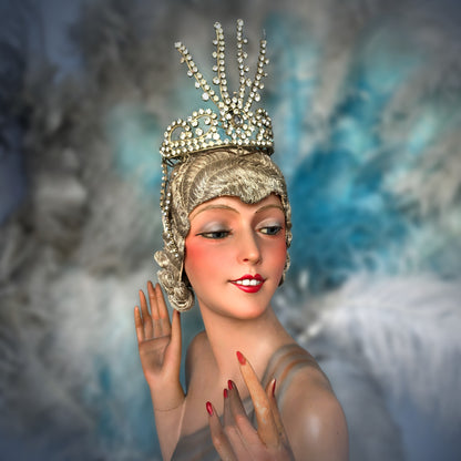 Rare Early 1900s Lido Paris Rhinestone Stage Headdress