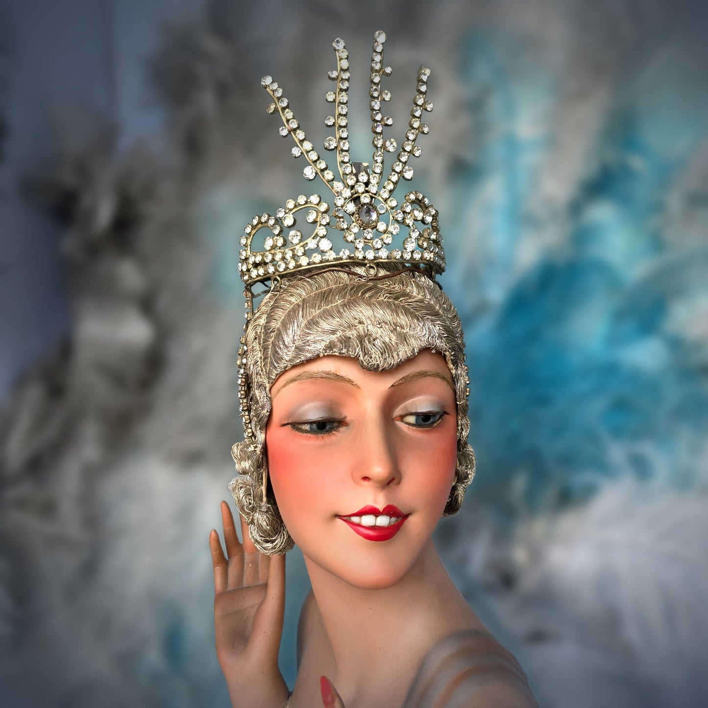 Rare Early 1900s Lido Paris Rhinestone Stage Headdress