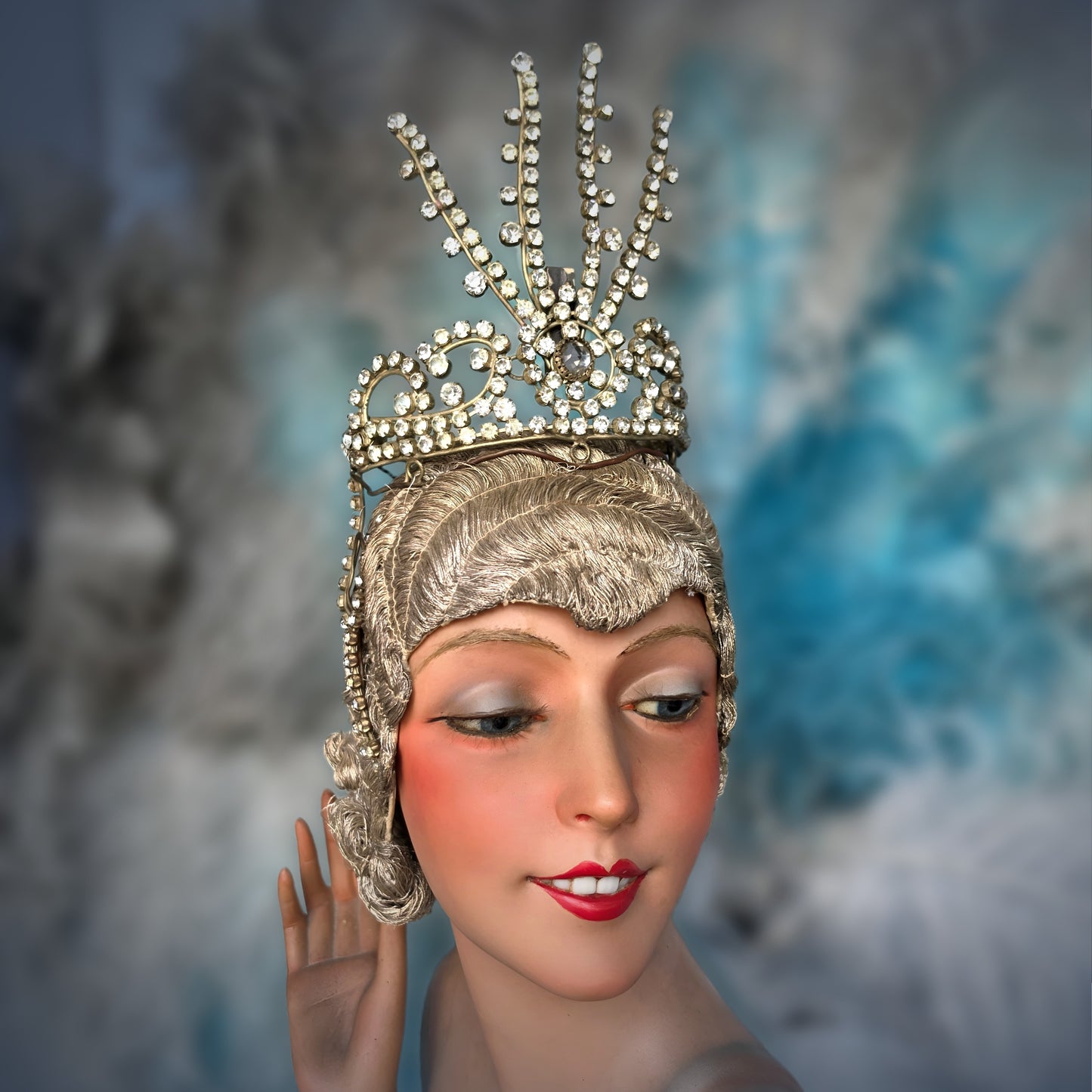 Rare Early 1900s Lido Paris Rhinestone Stage Headdress