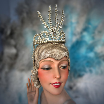 Rare Early 1900s Lido Paris Rhinestone Stage Headdress