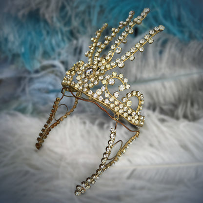 Rare Early 1900s Lido Paris Rhinestone Stage Headdress