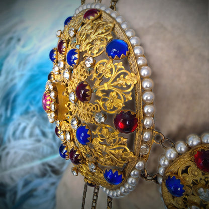 Exceptional 1880s French Theatrical Stage Bra – Complete Belle Époque Jeweled Costume