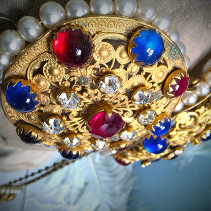Exceptional 1880s French Theatrical Stage Bra – Complete Belle Époque Jeweled Costume