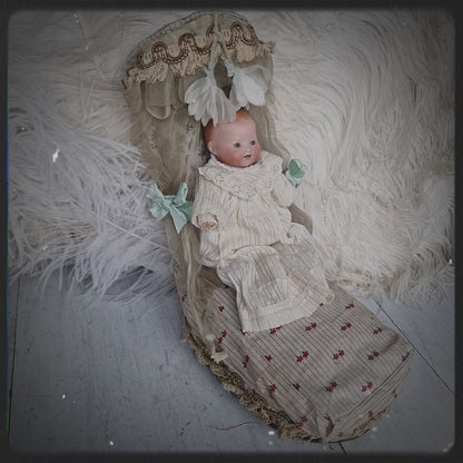 Antique Foldable Doll Bed