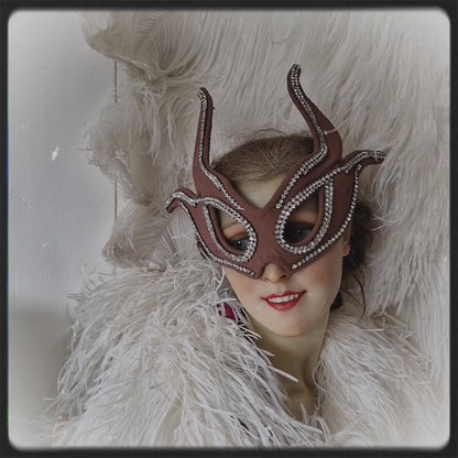 Original French Vintage Stage Mask Theater Rhinestones