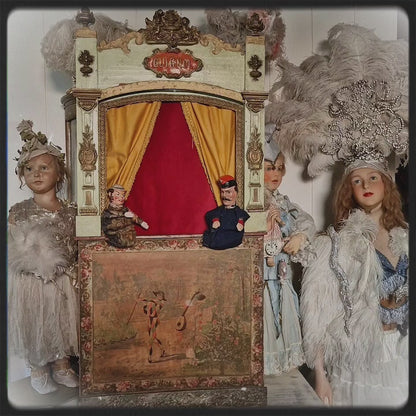 French Guignol Theater with 2 Puppets