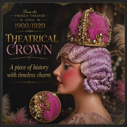 ✨ Antique French Theatrical Crown / Stage Headdress, Circa 1900–1920 | Belle Époque Costume Accessory