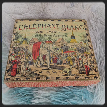 1913 Rare fortune-telling Game Board "The White Elephant"