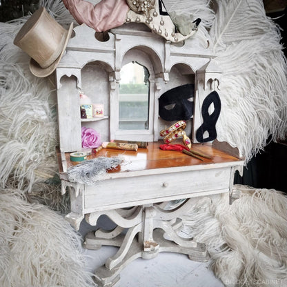 Antique French Fashion Doll Display Cabinet