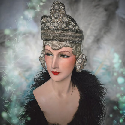 Exquisite 1930s Art Deco Chalkware Bust
