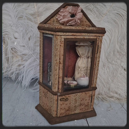 Antique French Miniature Doll Cabinet