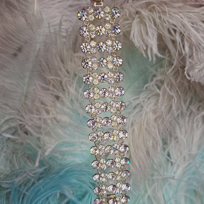 Vintage Rhinestone Bracelet Crystal Flapper