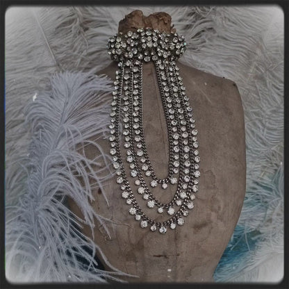 Vintage Burlesque Stage Theater Choker Rhinestones