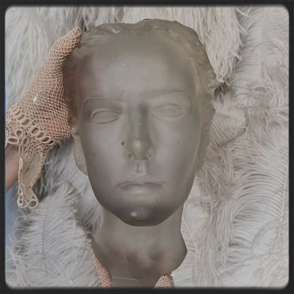 Art Deco Glass XLarge Sculpture Bust 1930' H.Hoffmann