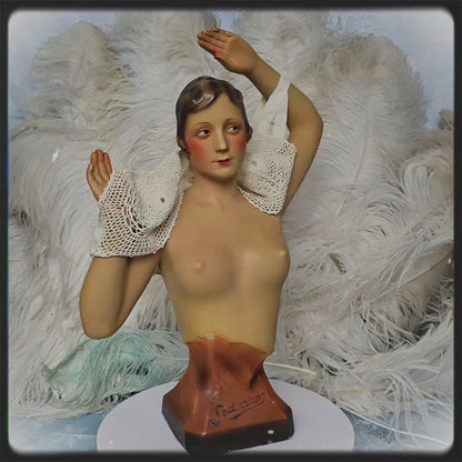 1930s Miniature 20" Art Deco Counter Top Bust
