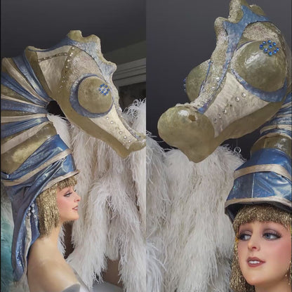 Vintage Seahorse Stage Costume Headdress