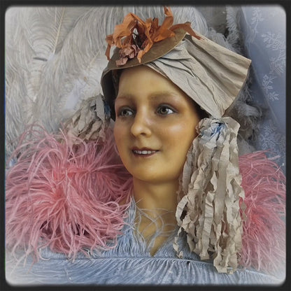 1900s French Wax Bust Mannequin