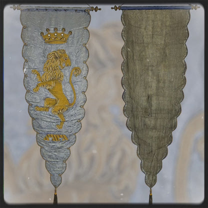 Antique French Embroidered Banner Wall Decor