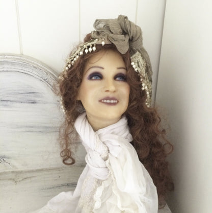 1920s French Wax Red Hair Bust
