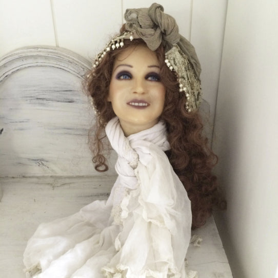 1920s French Wax Red Hair Bust