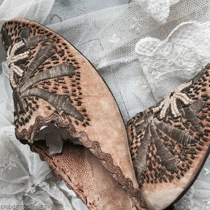 1850s Velvet Beaded Shoes